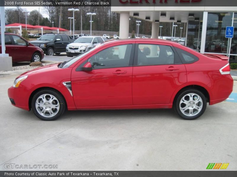 Vermillion Red / Charcoal Black 2008 Ford Focus SES Sedan