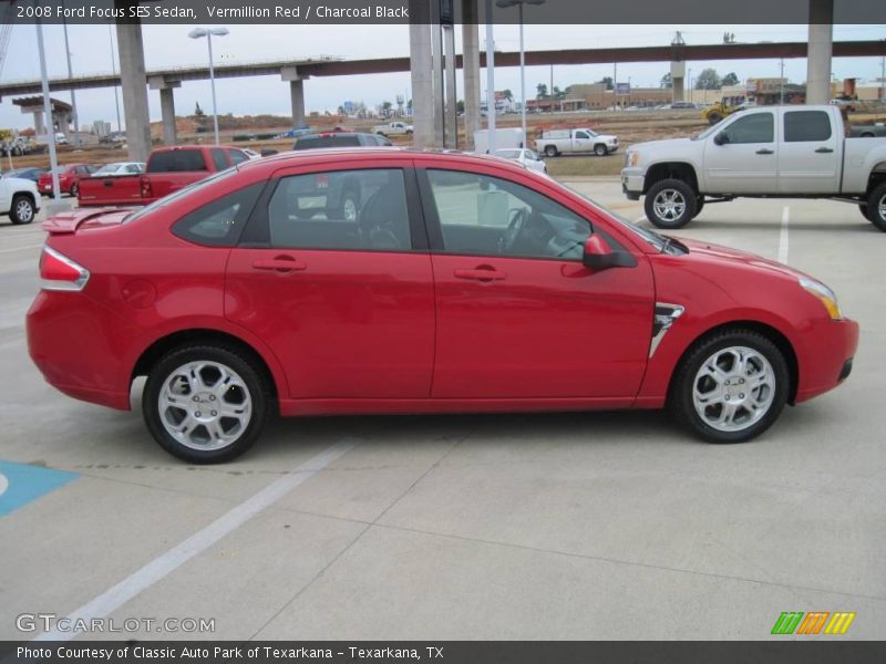 Vermillion Red / Charcoal Black 2008 Ford Focus SES Sedan