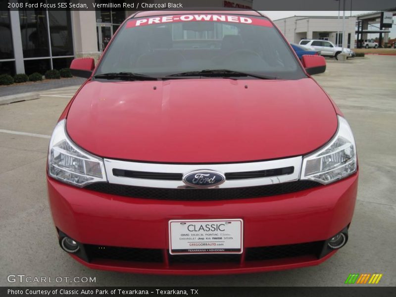 Vermillion Red / Charcoal Black 2008 Ford Focus SES Sedan