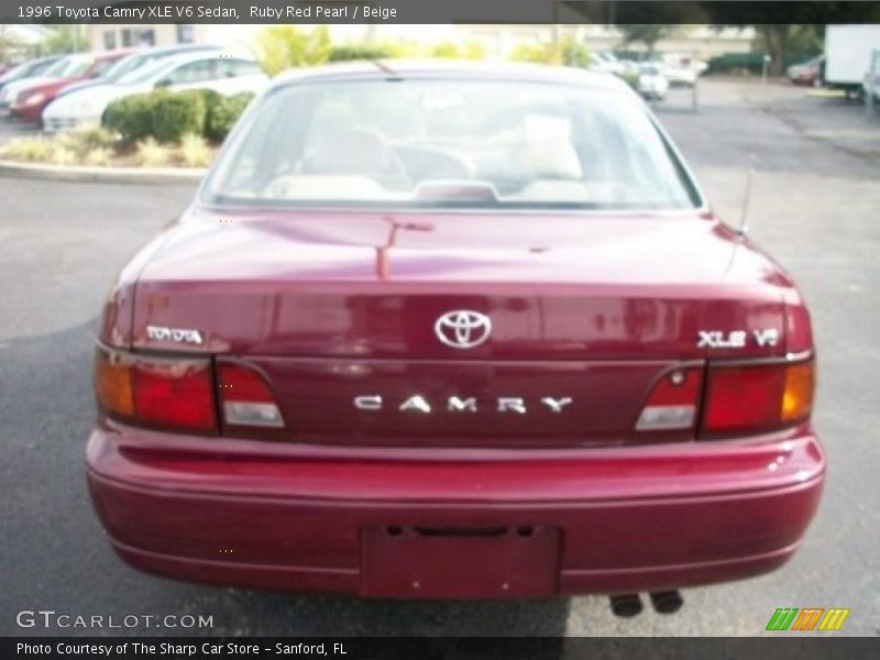 Ruby Red Pearl / Beige 1996 Toyota Camry XLE V6 Sedan