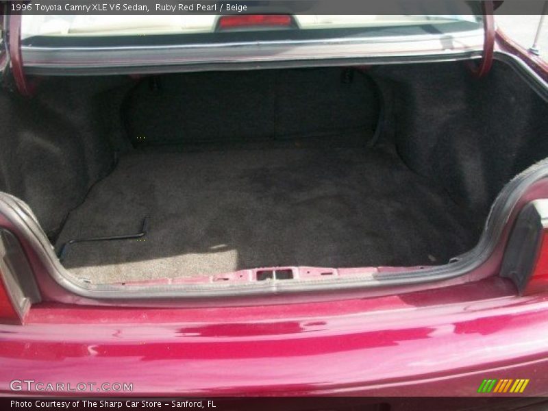 Ruby Red Pearl / Beige 1996 Toyota Camry XLE V6 Sedan