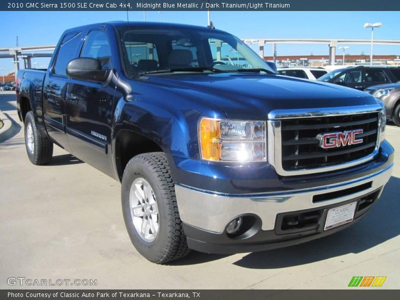 Midnight Blue Metallic / Dark Titanium/Light Titanium 2010 GMC Sierra 1500 SLE Crew Cab 4x4