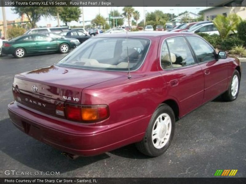Ruby Red Pearl / Beige 1996 Toyota Camry XLE V6 Sedan