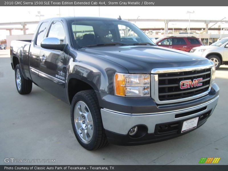 Storm Gray Metallic / Ebony 2010 GMC Sierra 1500 SLE Texas Edition Extended Cab 4x4