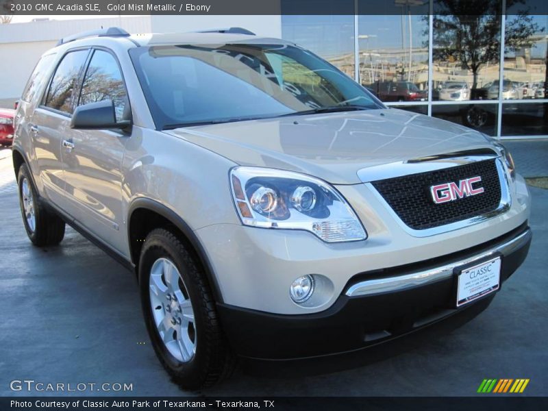 Gold Mist Metallic / Ebony 2010 GMC Acadia SLE