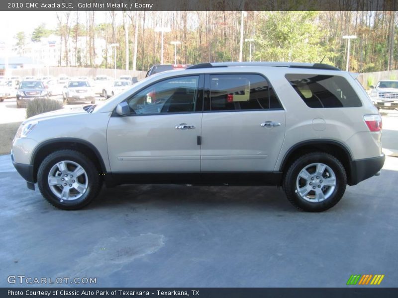 Gold Mist Metallic / Ebony 2010 GMC Acadia SLE