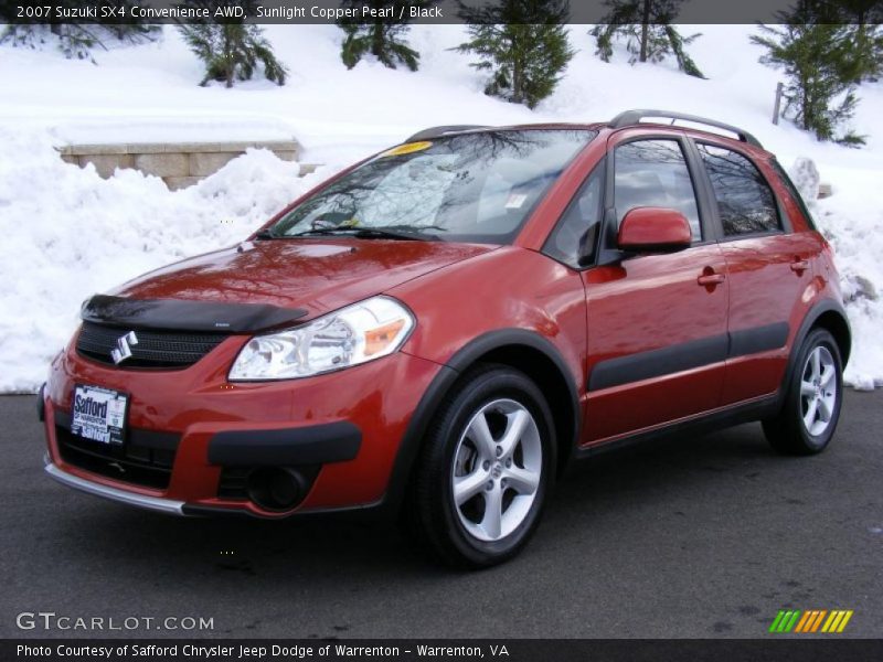 Sunlight Copper Pearl / Black 2007 Suzuki SX4 Convenience AWD