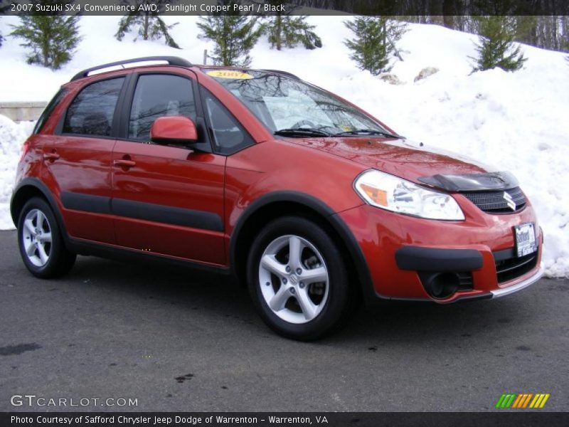 Sunlight Copper Pearl / Black 2007 Suzuki SX4 Convenience AWD