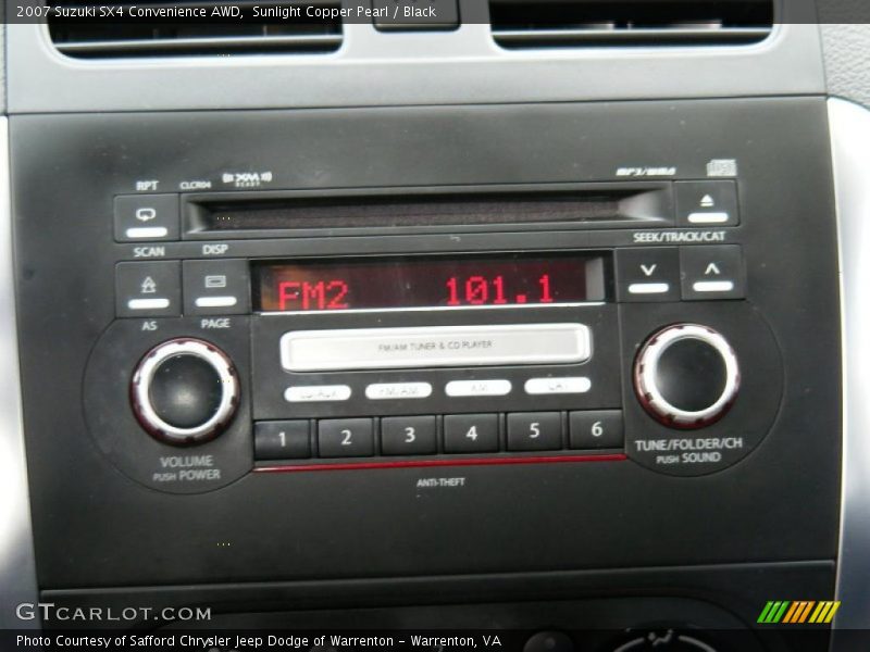 Sunlight Copper Pearl / Black 2007 Suzuki SX4 Convenience AWD