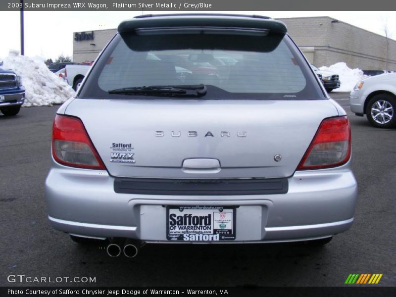 Platinum Silver Metallic / Grey/Blue 2003 Subaru Impreza WRX Wagon