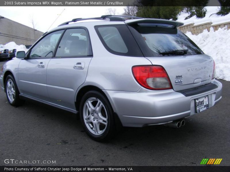 Platinum Silver Metallic / Grey/Blue 2003 Subaru Impreza WRX Wagon