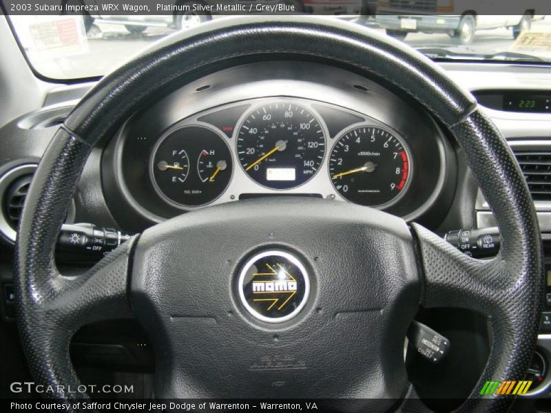 Platinum Silver Metallic / Grey/Blue 2003 Subaru Impreza WRX Wagon