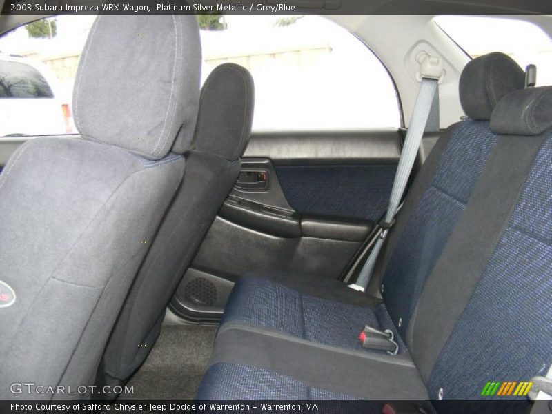 Platinum Silver Metallic / Grey/Blue 2003 Subaru Impreza WRX Wagon