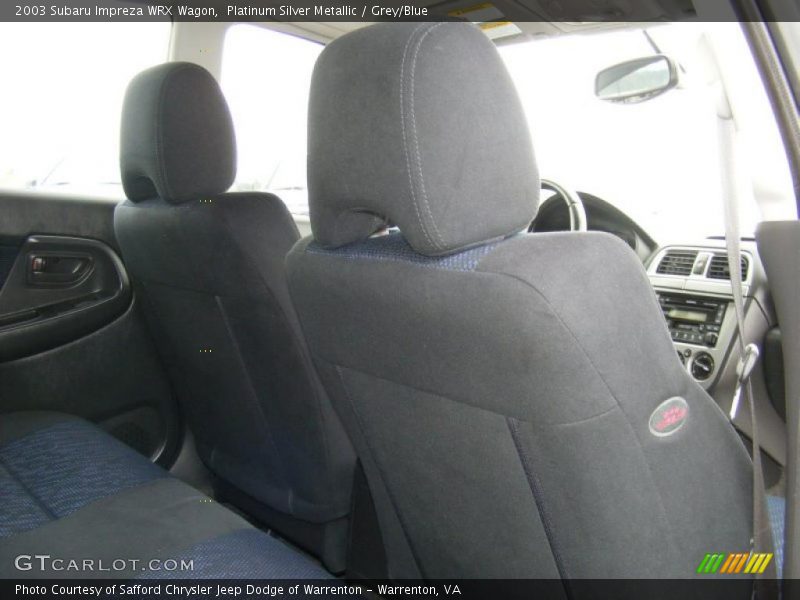 Platinum Silver Metallic / Grey/Blue 2003 Subaru Impreza WRX Wagon