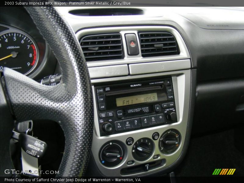 Platinum Silver Metallic / Grey/Blue 2003 Subaru Impreza WRX Wagon