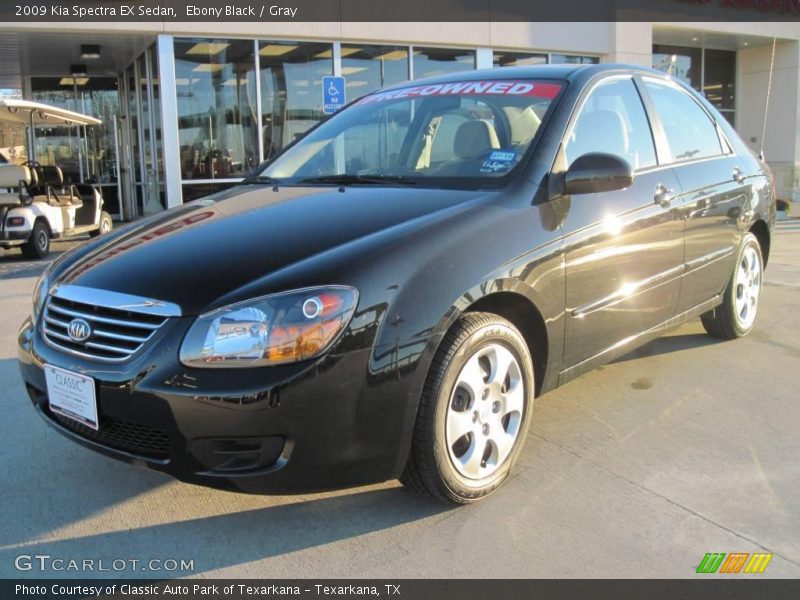 Ebony Black / Gray 2009 Kia Spectra EX Sedan