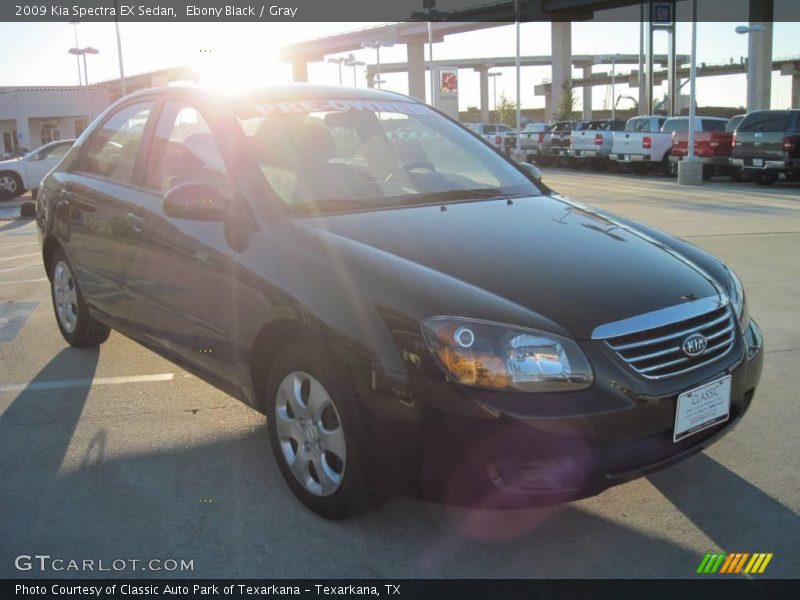 Ebony Black / Gray 2009 Kia Spectra EX Sedan