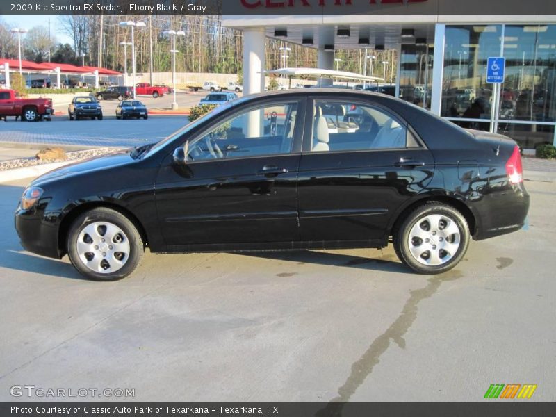 Ebony Black / Gray 2009 Kia Spectra EX Sedan