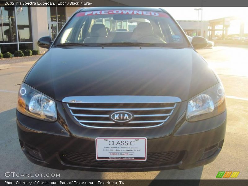 Ebony Black / Gray 2009 Kia Spectra EX Sedan