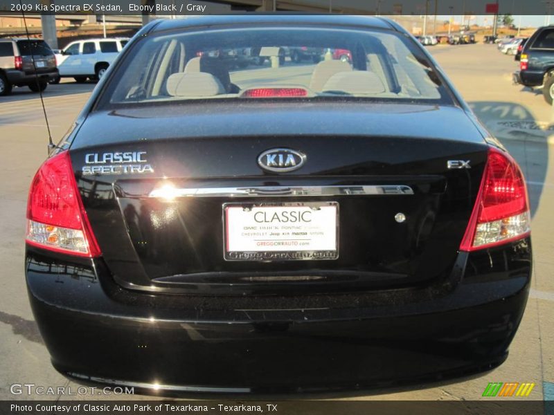 Ebony Black / Gray 2009 Kia Spectra EX Sedan