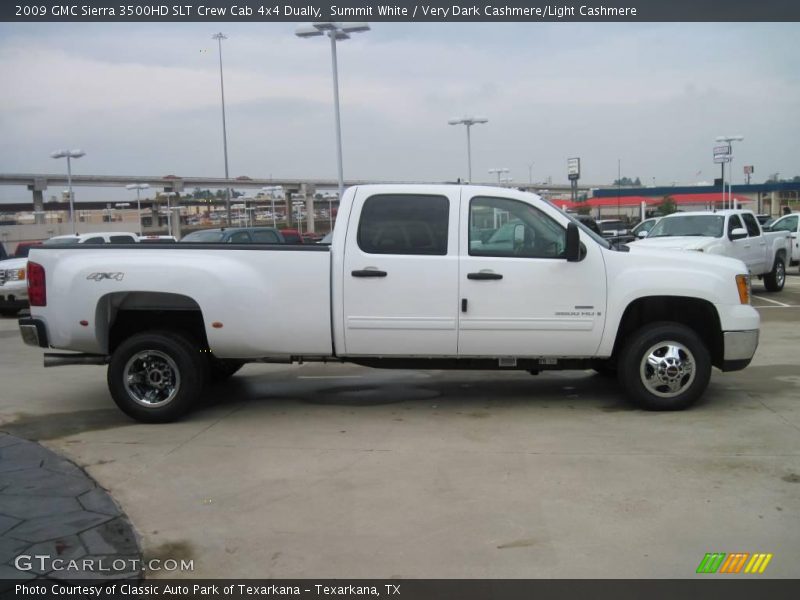 Summit White / Very Dark Cashmere/Light Cashmere 2009 GMC Sierra 3500HD SLT Crew Cab 4x4 Dually