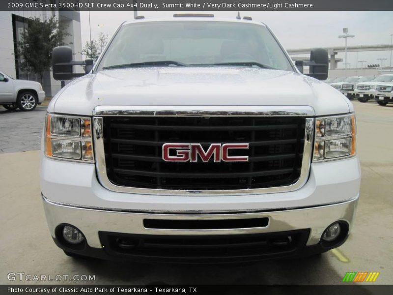 Summit White / Very Dark Cashmere/Light Cashmere 2009 GMC Sierra 3500HD SLT Crew Cab 4x4 Dually