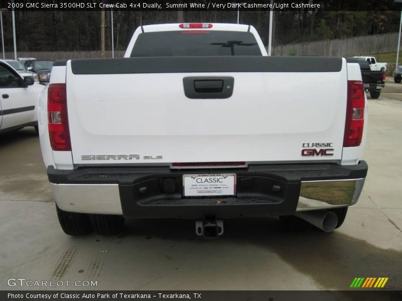 Summit White / Very Dark Cashmere/Light Cashmere 2009 GMC Sierra 3500HD SLT Crew Cab 4x4 Dually