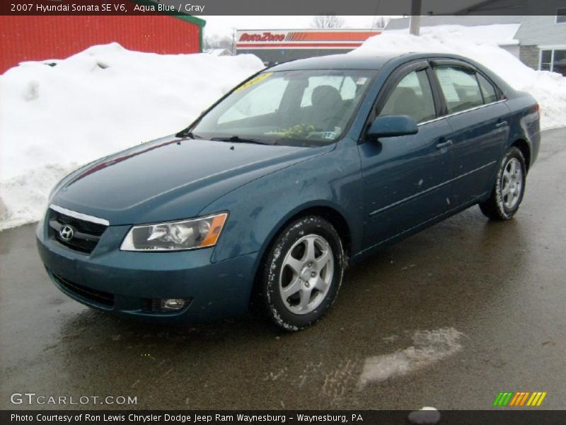 Aqua Blue / Gray 2007 Hyundai Sonata SE V6