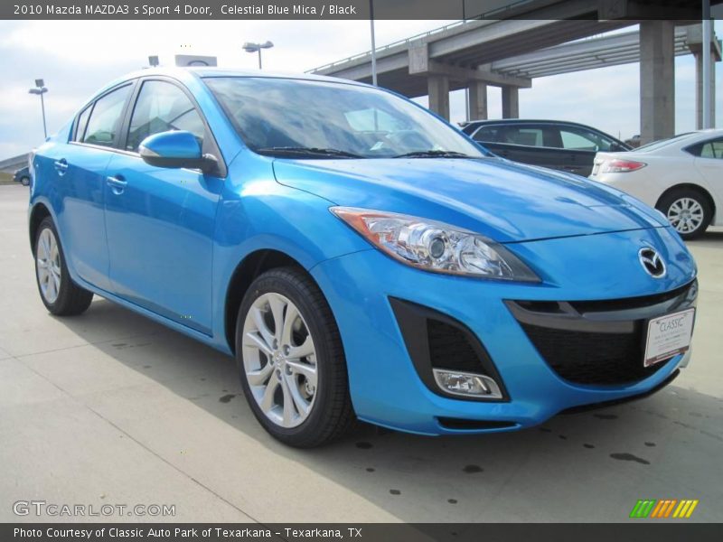 Celestial Blue Mica / Black 2010 Mazda MAZDA3 s Sport 4 Door