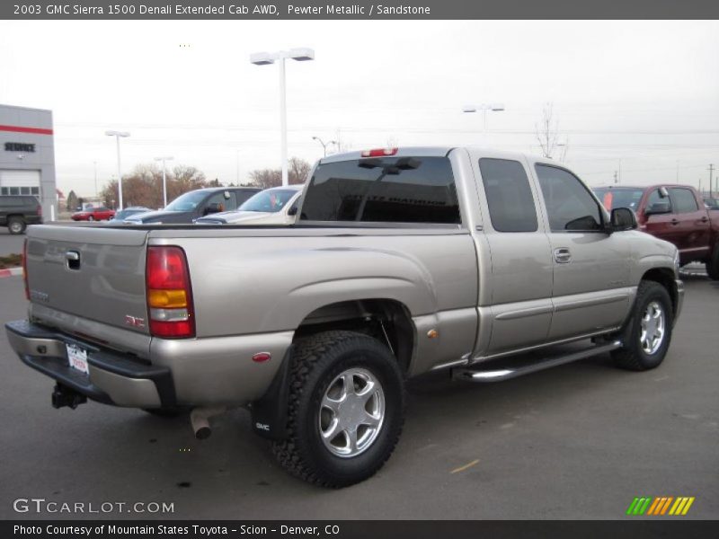 Pewter Metallic / Sandstone 2003 GMC Sierra 1500 Denali Extended Cab AWD