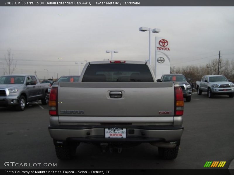 Pewter Metallic / Sandstone 2003 GMC Sierra 1500 Denali Extended Cab AWD