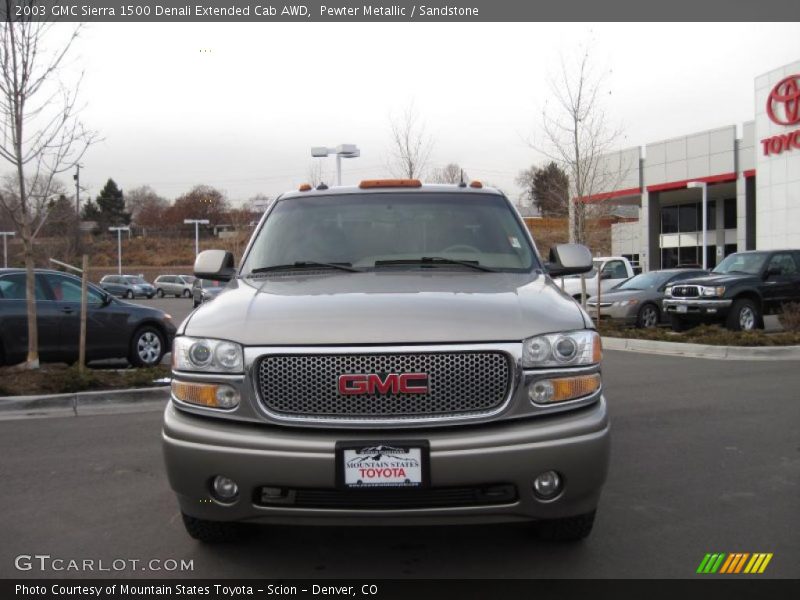 Pewter Metallic / Sandstone 2003 GMC Sierra 1500 Denali Extended Cab AWD