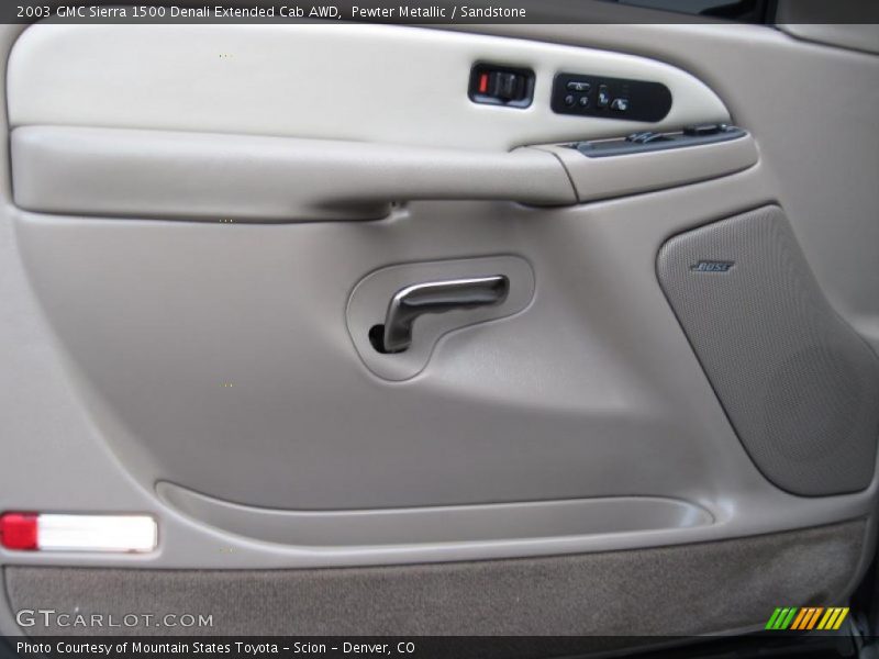 Pewter Metallic / Sandstone 2003 GMC Sierra 1500 Denali Extended Cab AWD