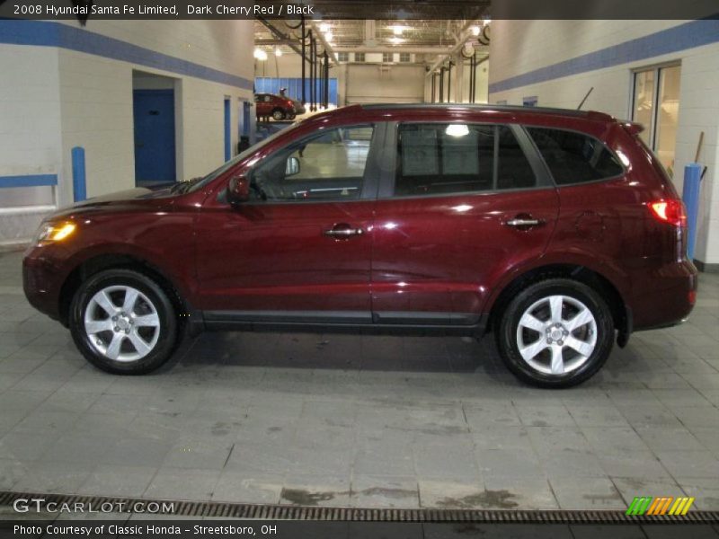 Dark Cherry Red / Black 2008 Hyundai Santa Fe Limited