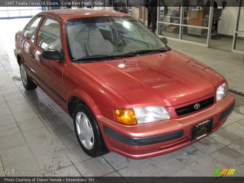 Coral Rose Pearl / Gray 1997 Toyota Tercel CE Coupe