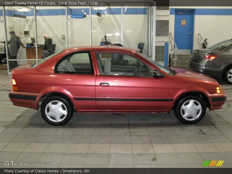 Coral Rose Pearl / Gray 1997 Toyota Tercel CE Coupe