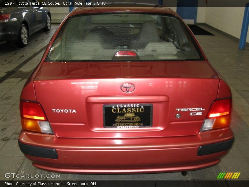 Coral Rose Pearl / Gray 1997 Toyota Tercel CE Coupe