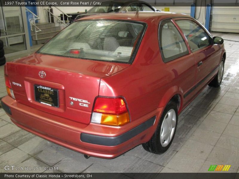 Coral Rose Pearl / Gray 1997 Toyota Tercel CE Coupe