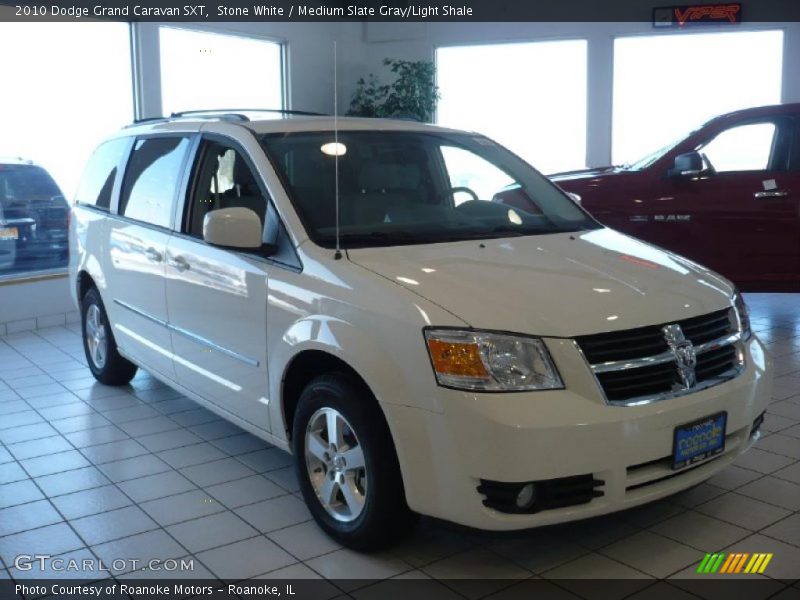 Stone White / Medium Slate Gray/Light Shale 2010 Dodge Grand Caravan SXT
