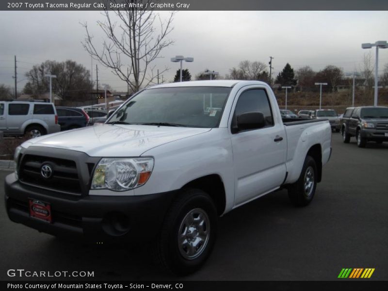 Super White / Graphite Gray 2007 Toyota Tacoma Regular Cab