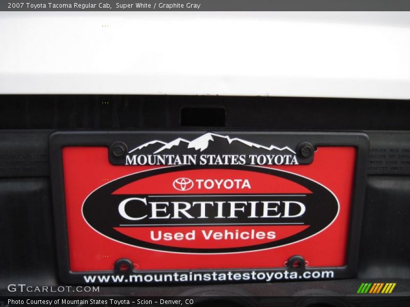 Super White / Graphite Gray 2007 Toyota Tacoma Regular Cab