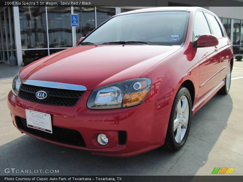 Spicy Red / Black 2008 Kia Spectra 5 SX Wagon