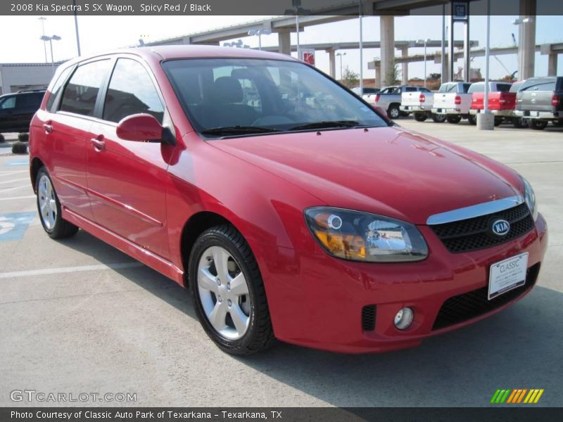 Spicy Red / Black 2008 Kia Spectra 5 SX Wagon