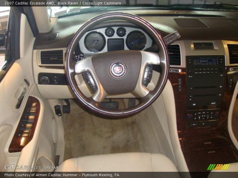 Black Raven / Cocoa/Light Cashmere 2007 Cadillac Escalade AWD