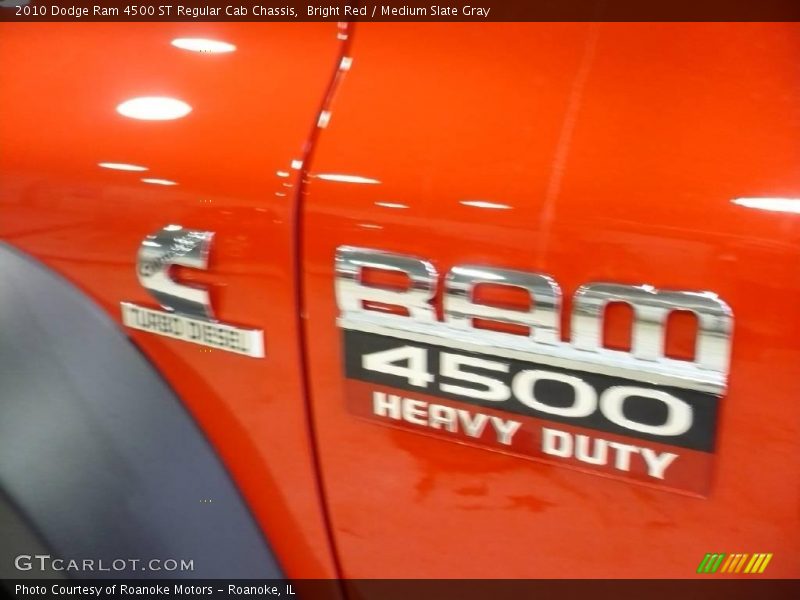 Bright Red / Medium Slate Gray 2010 Dodge Ram 4500 ST Regular Cab Chassis