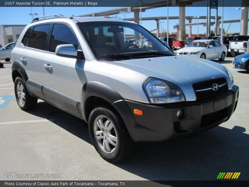 Platinum Metallic / Beige 2007 Hyundai Tucson SE