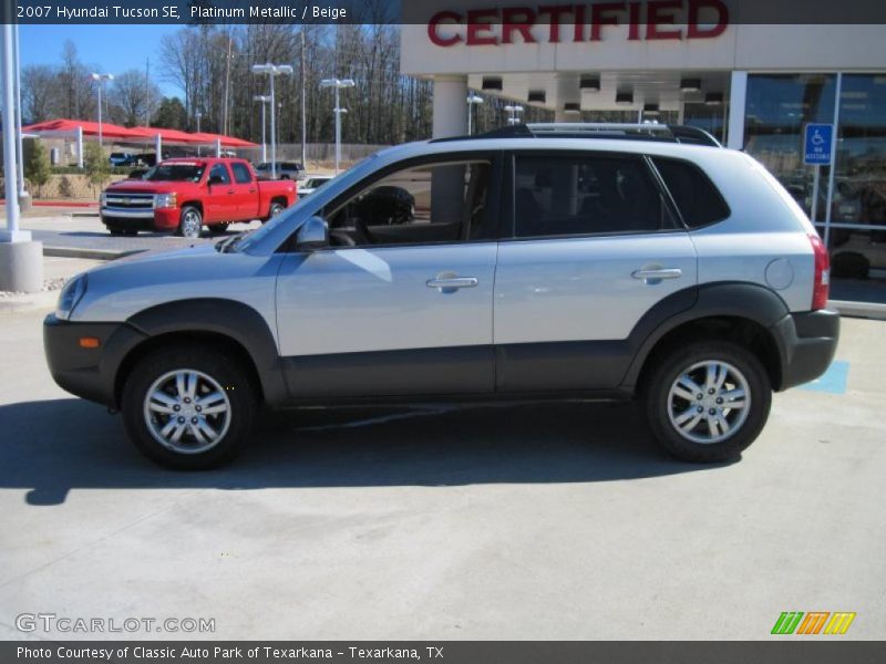 Platinum Metallic / Beige 2007 Hyundai Tucson SE