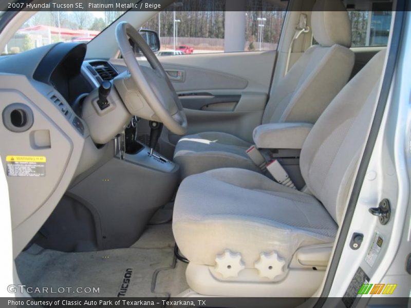 Platinum Metallic / Beige 2007 Hyundai Tucson SE