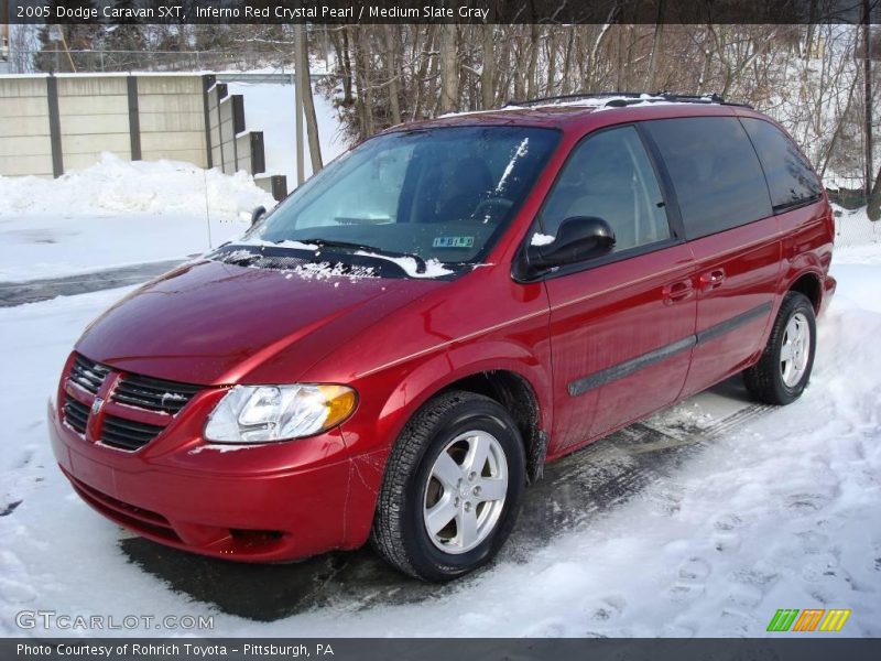 Inferno Red Crystal Pearl / Medium Slate Gray 2005 Dodge Caravan SXT