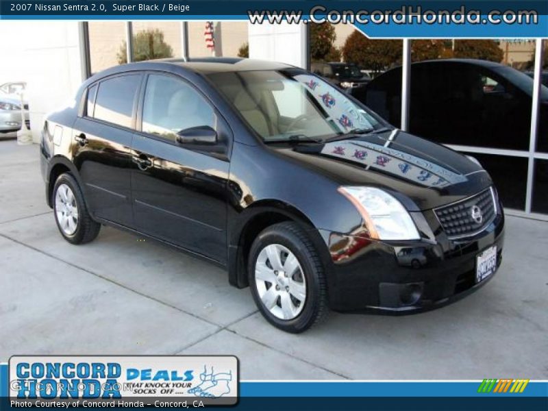 Super Black / Beige 2007 Nissan Sentra 2.0